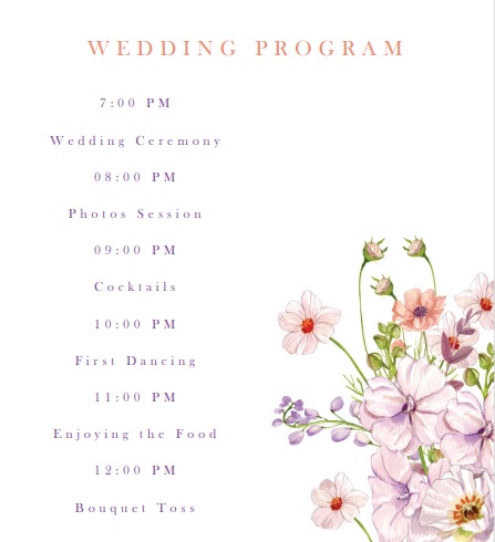 editable wedding program template