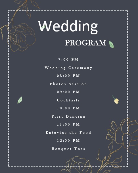 free wedding program template