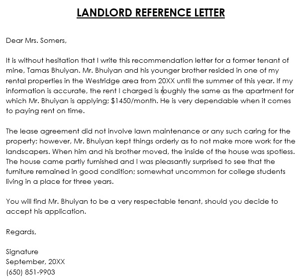 printable landlord reference letter