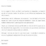 one week notice resignation letter