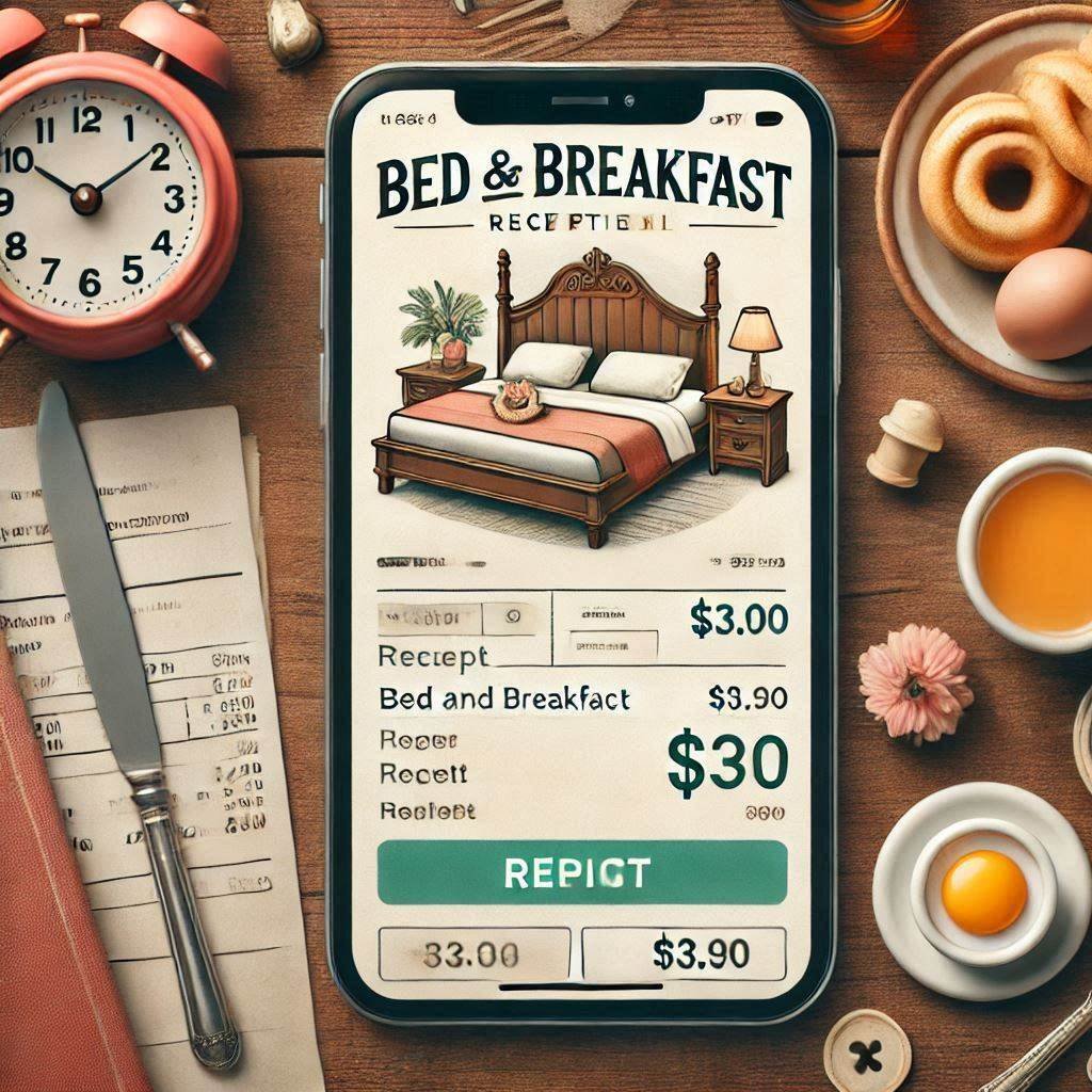 bed and breakfast receipt template