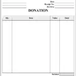 charitable donation receipt template