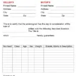 livestock bill of sale form